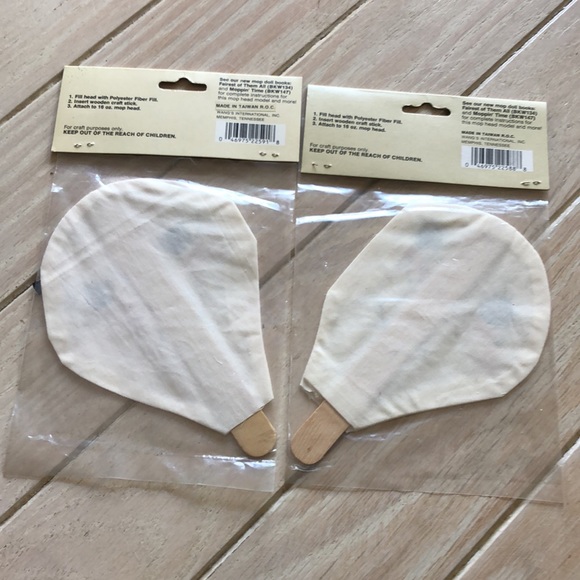 NWT mop doll faces presewn silk-screened on craft stick for doll making - Picture 2 of 16